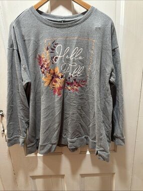 Lane Bryant Light Gray Crewneck Sweatshirt